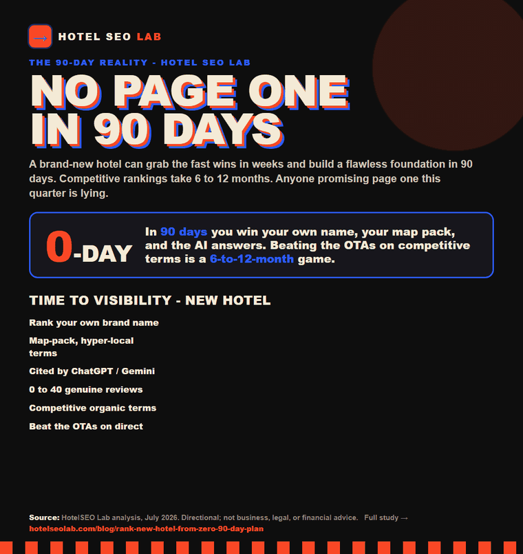 Animated infographic: rank new hotel from zero 90 day plan
